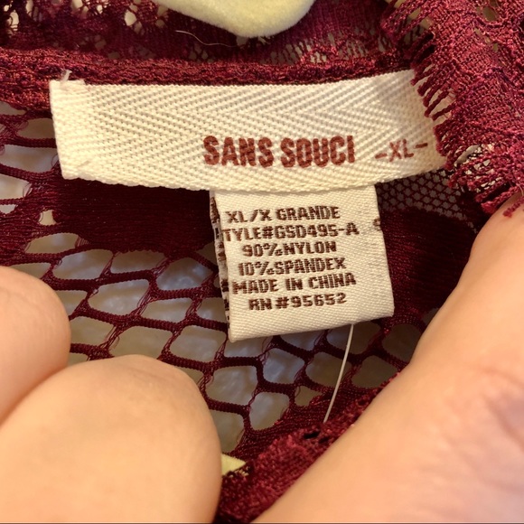 Wine Colored Lace Mini Dress - Form Fitting! - Picture 4 of 6